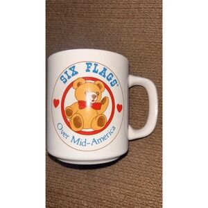 1980s Grannycore Vintage Six Flags Over Mid America St. Louis Coffee Mug Teddy